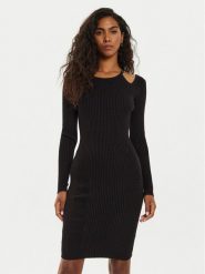 Guess Sukienka dzianinowa Vanessa W4BK24 Z3I22 Czarny Regular Fit. Czarne sukienki damskie Guess, z aplikacjami, z dzianiny, bez ramiączek. Za 299.99 zł.
