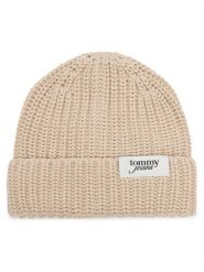 Tommy Hilfiger Czapka Script AW0AW18972 Kremowy. Białe czapki damskie Tommy Hilfiger, na zimę, bez wzorów. Za 189.99 zł.