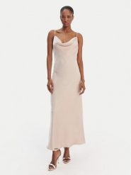 Guess Sukienka wieczorowa W6RK50 WJ732 Beżowy Classic Fit. Brązowe sukienki damskie Guess, z aplikacjami, z syntetyku, wizytowe, bez ramiączek. Za 659.99 zł.