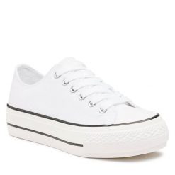 Trampki Jenny Fairy. Białe trampki damskie Jenny Fairy, bez wzorów, bez zapięcia. Za 79.99 zł.