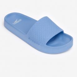 Klapki basenowe Speedo Entry. Niebieskie klapki damskie Speedo, bez wzorów, bez obcasa, bez zapięcia. Za 99.99 zł.