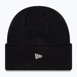 Czapka zimowa New Era Ne Wide Beanie. Czarne czapki damskie New Era, na zimę, bez wzorów. Za 129.99 zł.
