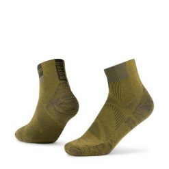 Skarpety biegowe Buff Coolnet Quarter Sock CQ. Brązowe skarpetki damskie Buff, bez wzorów, z elastanu. Za 98.99 zł.