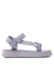 Calvin Klein Jeans Sandały Sandal Velcro Webbing In Mtl YW0YW01480 Fioletowy. Fioletowe sandały damskie Calvin Klein Jeans, bez wzorów, z jeansu, bez obcasa, na płaskiej podeszwie, bez zapięcia. Za 299.99 zł.