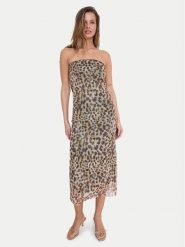 Noisy May Sukienka letnia Lesley 27033993 Brązowy Slim Fit. Brązowe sukienki damskie Noisy may, bez wzorów, z syntetyku, bez ramiączek. Za 129.99 zł.