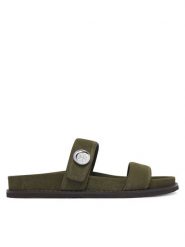 Tory Burch Klapki 183266 Zielony. Zielone klapki damskie Tory Burch, bez wzorów, ze skóry, bez obcasa, bez zapięcia. Za 1,644.00 zł.
