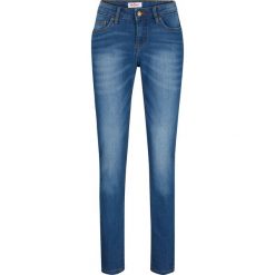 Dżinsy ze stretchem SKINNY, mid waist. Niebieskie jeansy damskie bonprix, bez wzorów, z jeansu. Za 77.99 zł.