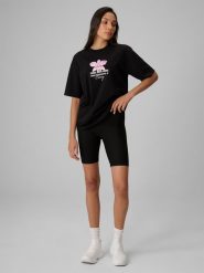 4F Legginsy kolarki z prążkowanej dzianiny damskie - czarne S. Czarne legginsy damskie 4F, s, bez wzorów, z dzianiny. Za 79.99 zł.