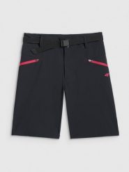 4F Spodenki trekkingowe szybkoschnące damskie - czarne XS. Czarne szorty damskie 4F, bez wzorów, ze skóry, z podwyższonym stanem. Za 179.99 zł.