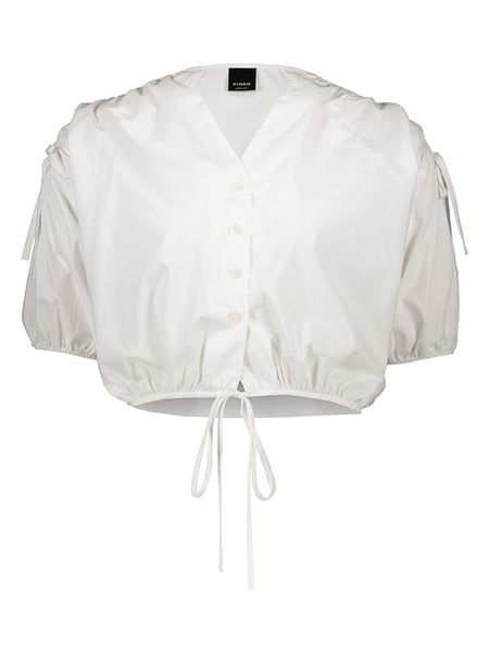 Pinko Bluzka w kolorze białym rozmiar: 40. Białe bluzki damskie Pinko, bez wzorów, bez kołnierzyka, bez ramiączek. Za 171.28 zł.