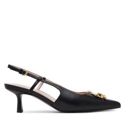 Sandały Coccinelle. Czarne sandały damskie Coccinelle, bez wzorów, bez obcasa, na szpilce, bez zapięcia. Za 819.99 zł.