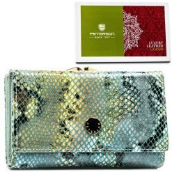 Portfel damski Peterson PTN 42108-SFL niebieski. Niebieskie portfele damskie Peterson, bez wzorów, ze skóry. Za 117.99 zł.