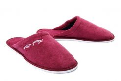 METEOR 042 FROTTE IZABELA bordowy, kapcie/klapki damskie. Czerwone kapcie damskie Meteor. Za 33.14 zł.