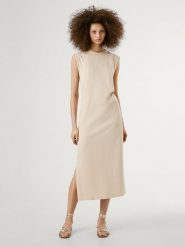 Pepe Jeans Sukienka "Ari" w kolorze beżowym rozmiar: M. Brązowe sukienki damskie Pepe Jeans, bez wzorów, z bawełny, bez ramiączek. Za 145.26 zł.