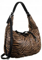 Miękka torebka Bestini 20098 brązowa zebra. Brązowe torebki klasyczne damskie BESTINI, z lakierowanej skóry, lakierowane, bez dodatków. Za 109.99 zł.