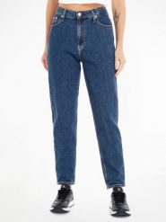 CALVIN KLEIN JEANS Dżinsy - Mom fit - w kolorze granatowym rozmiar: W27. Niebieskie jeansy damskie Calvin Klein Jeans, z podwyższonym stanem. Za 271.03 zł.
