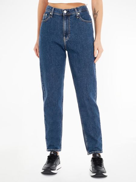 CALVIN KLEIN JEANS Dżinsy - Mom fit - w kolorze granatowym rozmiar: W25. Niebieskie jeansy damskie Calvin Klein Jeans, z podwyższonym stanem. Za 279.78 zł.