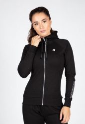 Marion Bluza z kapturem zapinana na suwak - Czarny. Czarne bluzy damskie GORILLA WEAR, xs, bez wzorów, z bawełny, z kapturem. Za 224.00 zł.