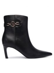 Guess Botki FLFPAI LEA10 Czarny. Czarne botki damskie Guess, ze skóry, bez obcasa, na szpilce, bez zapięcia. Za 577.50 zł.