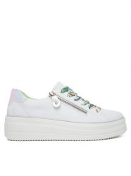 Remonte Sneakersy D1C06-80 Biały. Białe obuwie sportowe damskie Remonte, ze skóry, bez zapięcia. Za 429.99 zł.