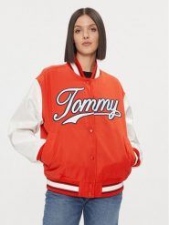 Tommy Jeans Kurtka bomber Letterman DW0DW17233 Czerwony Relaxed Fit. Czerwone kurtki damskie Tommy Jeans, l, bez wzorów, z jeansu, bez kaptura. Za 579.99 zł.