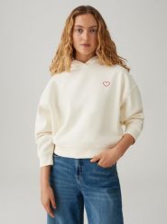 OPUS Bluza w kolorze beżowym rozmiar: 40. Brązowe bluzy damskie Opus, bez wzorów, z bawełny, z kapturem. Za 166.88 zł.