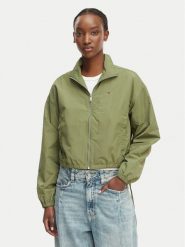 Tommy Jeans Kurtka przejściowa DW0DW22325 Zielony Regular Fit. Zielone kurtki damskie Tommy Jeans, xs, bez wzorów, z jeansu, bez kaptura. Za 569.99 zł.