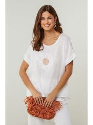 Lin Passion Lniana koszulka w kolorze białym rozmiar: 38/40. Białe bluzki damskie Lin Passion, bez wzorów, ze lnu, klasyczne, bez kołnierzyka, bez ramiączek. Za 113.99 zł.