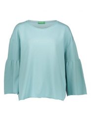 Benetton Bluza w kolorze miętowym rozmiar: M. Zielone bluzy damskie Benetton, m, bez wzorów, z bawełny, bez kaptura. Za 61.46 zł.