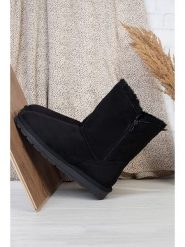 ISLAND BOOT Botki zimowe "Zasha" w kolorze czarnym rozmiar: 36. Czarne botki damskie Island Boot, na zimę, z materiału, bez obcasa, bez zapięcia. Za 141.19 zł.