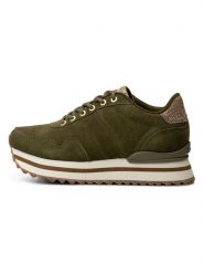 WODEN Skórzane sneakersy "Nora III Suede" w kolorze khaki rozmiar: 39. Brązowe obuwie sportowe damskie Woden, z materiału, bez zapięcia. Za 206.42 zł.