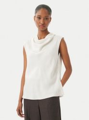 Calvin Klein Bluzka LV044F161G Biały Regular Fit. Białe bluzki damskie Calvin Klein, l, bez wzorów, z wiskozy, bez kołnierzyka, bez ramiączek. Za 529.99 zł.