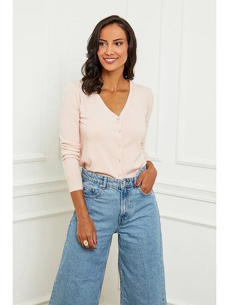 Soft Cashmere Kardigan w kolorze jasnoróżowym rozmiar: 34/36. Różowe kardigany damskie Soft Cashmere, bez wzorów, z kaszmiru. Za 125.45 zł.