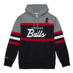 Bluza z kapturem Chicago Bulls Headcoach. Czarne bluzy damskie Mitchell & Ness, l, bez wzorów, z bawełny, z kapturem. Za 404.95 zł.