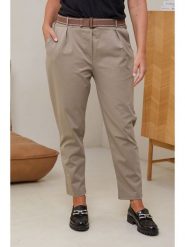 Curvy Lady Spodnie w kolorze beżowym rozmiar: 44/46. Brązowe spodnie materiałowe damskie Curvy Lady, bez wzorów, z bawełny. Za 131.12 zł.