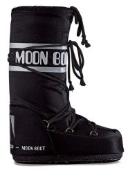 Moon Boot Botki zimowe ''Nylon'' w kolorze czarnym rozmiar: 42-44. Czarne botki damskie Moon Boot, na zimę, z materiału, bez obcasa, bez zapięcia. Za 373.35 zł.