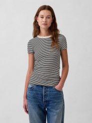 GAP Koszulka w kolorze czarno-beżowym rozmiar: XL. Brązowe bluzki damskie GAP, xl, bez wzorów, bez kołnierzyka, bez ramiączek. Za 70.90 zł.