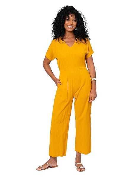 Aller Simplement Kombinezon w kolorze pomarańczowym rozmiar: 34/36. Pomarańczowe kombinezony damskie Aller Simplement, bez wzorów, z tkaniny, klasyczne, bez kołnierzyka, bez ramiączek. Za 91.99 zł.