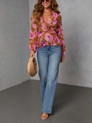 Milan Kiss Bluzka w kolorze jasnobrązowo-różowym rozmiar: L. Brązowe bluzki damskie Milan Kiss, l, bez wzorów, bez kołnierzyka, bez ramiączek. Za 126.99 zł.