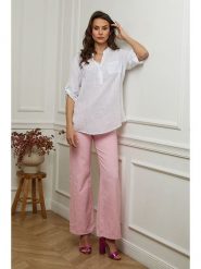 Fleur de Lin Bluzka "Msof" w kolorze białym rozmiar: S. Białe bluzki damskie Fleur de Lin, s, bez wzorów, bez kołnierzyka, bez ramiączek. Za 139.95 zł.