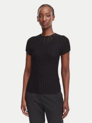Guess Bluzka W6YR31 Z1023 Czarny Regular Fit. Czarne bluzki damskie Guess, m, z aplikacjami, z wiskozy, bez kołnierzyka, bez ramiączek. Za 394.99 zł.