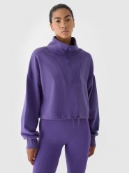 4F Bluza dresowa bez kaptura damska 4F x Anna Lewandowska - fioletowa XL. Fioletowe bluzy damskie 4F, xl, bez wzorów, z bawełny, bez kaptura. W wyprzedaży za 119.99 zł.