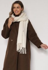 Jasnobeżowy Klasyczny Szalik Zdobiony Frędzlami Vetilana. Brązowe szaliki damskie Born2be, z aplikacjami, z jeansu. Za 44.99 zł.