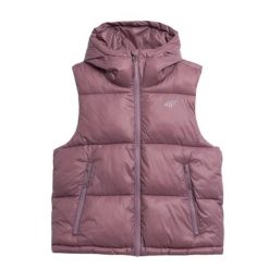 Kamizelka Damska pikowana 4F. Czerwone kamizelki damskie 4F, bez wzorów, z puchu, bez kaptura. Za 191.99 zł.