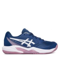 Buty do tenisa Asics. Niebieskie obuwie sportowe treningowe Asics, tenisowe. Za 309.99 zł.