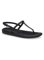 Crocs Japonki "Miami Thong Flip" w kolorze czarnym rozmiar: 39/40. Czarne klapki damskie Crocs, bez wzorów, z tworzywa sztucznego, z otwartym noskiem, bez obcasa, bez zapięcia. Za 127.45 zł.