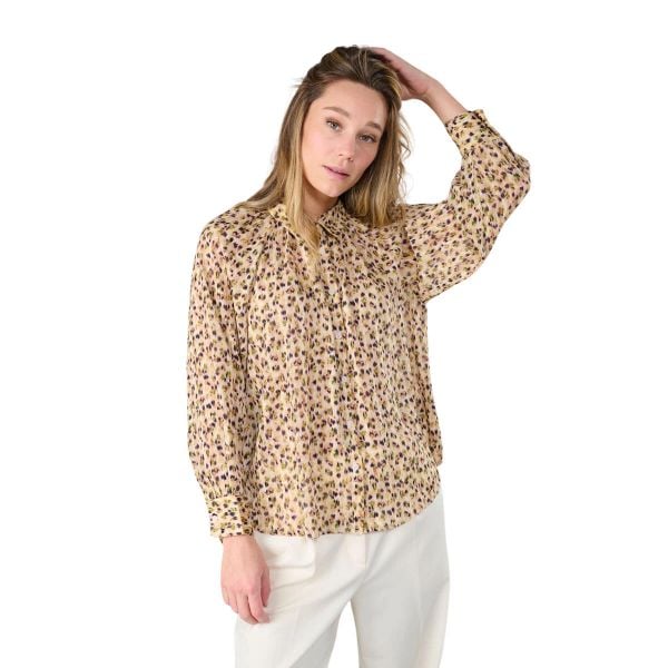 Damska koszula z długim rękawem Le Temps des cerises Talou. Brązowe koszule damskie Le Temps Des Cerises, bez wzorów, z materiału, bez kołnierzyka, bez ramiączek. W wyprzedaży za 236.00 zł.