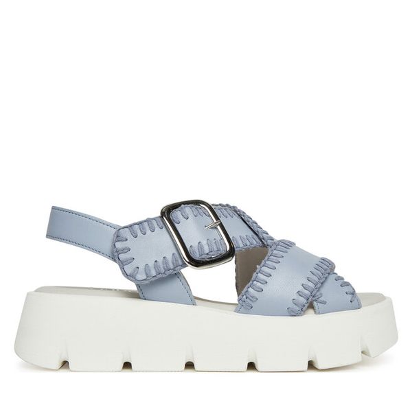 Sandały Gabor. Niebieskie sandały damskie Gabor, bez wzorów, bez obcasa, na koturnie, bez zapięcia. Za 769.99 zł.