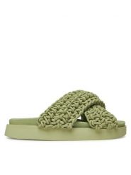 Inuikii Klapki Woven 70104-105 Zielony. Zielone klapki damskie Inuikii, bez wzorów, z materiału, bez obcasa, bez zapięcia. Za 709.99 zł.