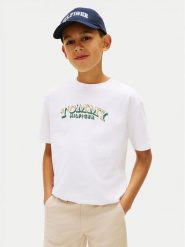 Tommy Hilfiger T-Shirt KB0KB10267 Biały Regular Fit. Białe t-shirty i koszulki chłopięce Tommy Hilfiger, bez wzorów, z bawełny, bez kołnierzyka, bez ramiączek. Za 129.99 zł.